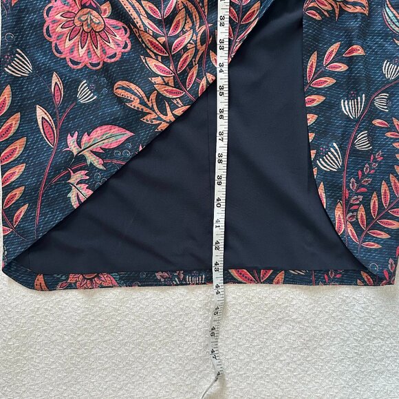 NEW Averie Halley Draped Midi Tropical Cocktail Evening Dress - Picture 11 of 12